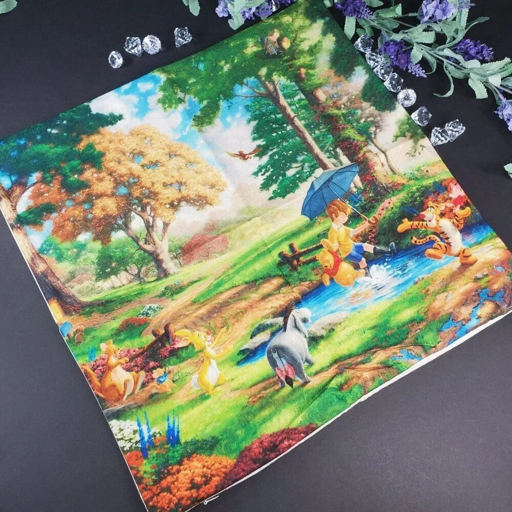 Winnie Pooh Sham Pillowcase Umbrella Accent Pillow Cushion Cover Home Decor